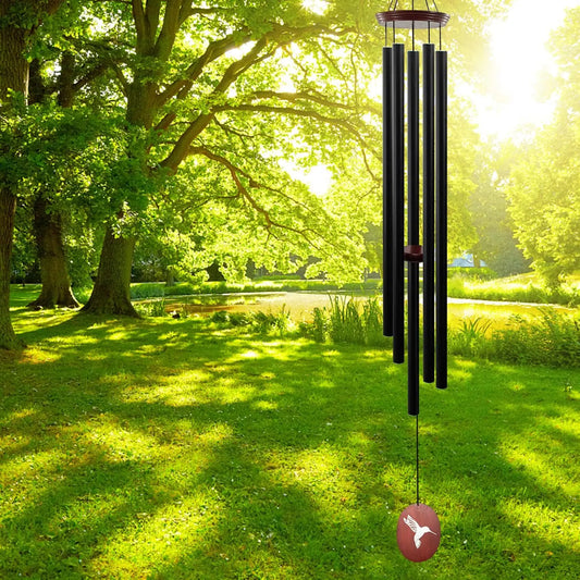 Patio Wind Chimes Deep Tones With 5 Tuned Aluminum Tubes