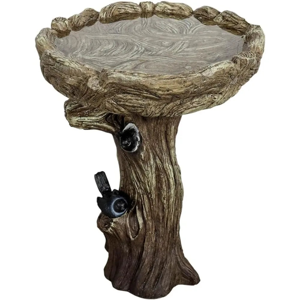 Fibre Reinforced Concrete Bird Baths With Woodland Tree Trunk Design