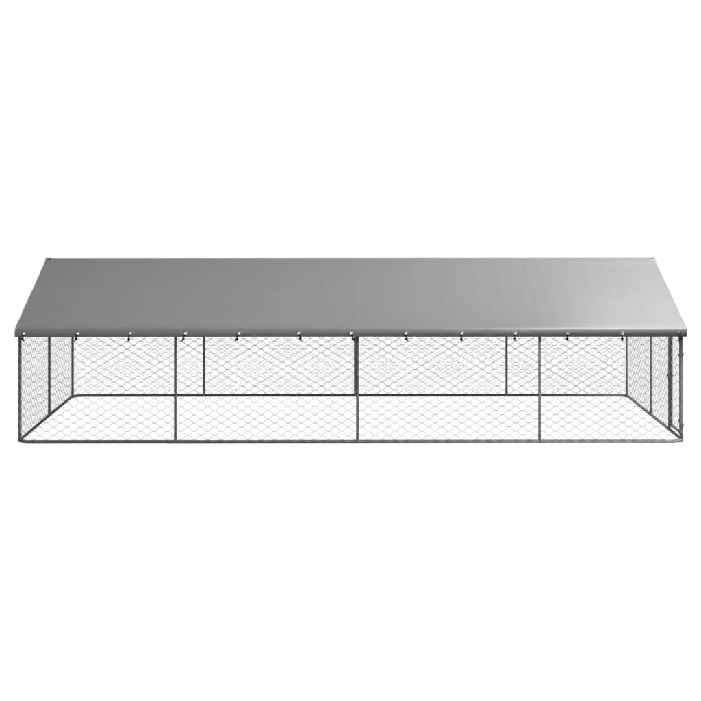 Outdoor Dog Kennel With Roof Galvanized Steel Heavy Duty