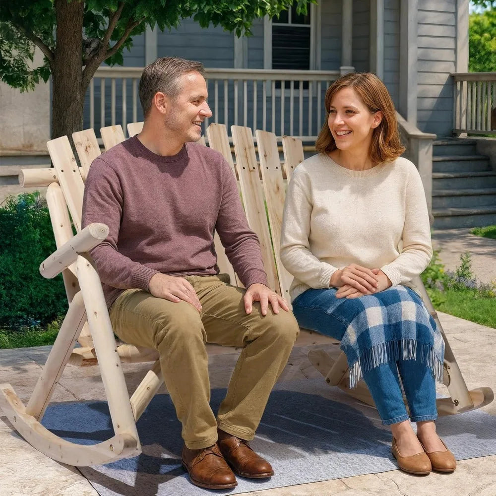 Fir Wood Adirondack Rocker Outdoor Rocking Chair Furniture