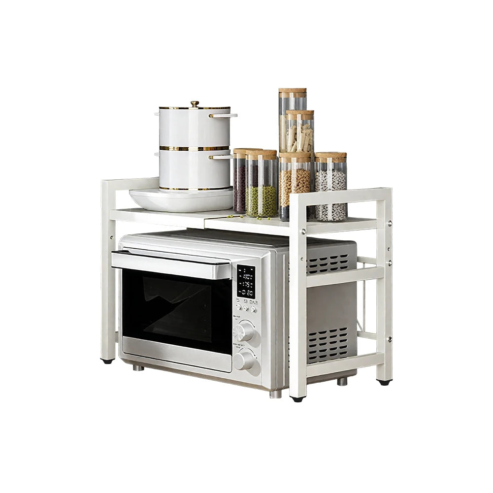 Expandable Microwave Shelf Organizer Moistureproof Rustproof Countertop Storage