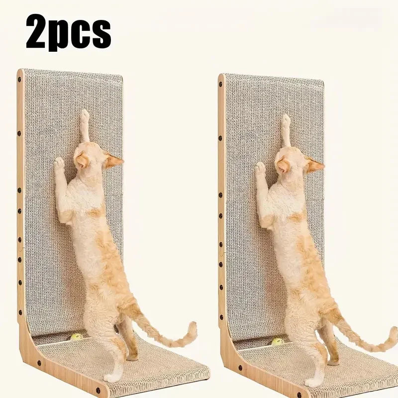 L Shape Indoor Cat Scratching Post Cardboard Protector