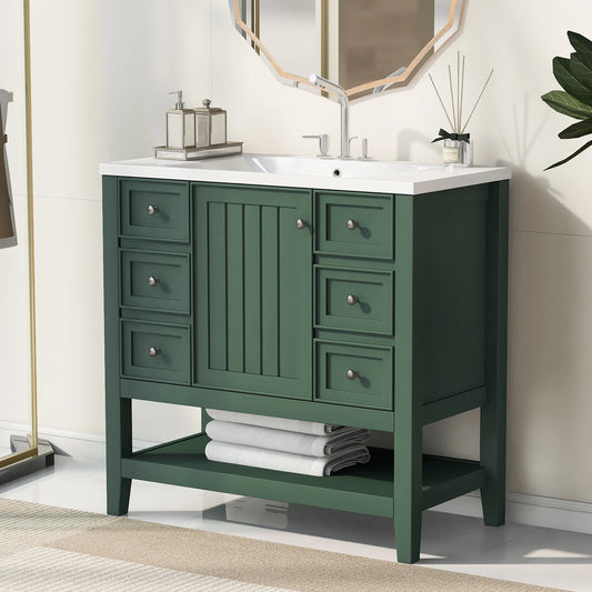 Sh.Kl Free Standing Bathroom Vanity With Sink And 3 Drawers