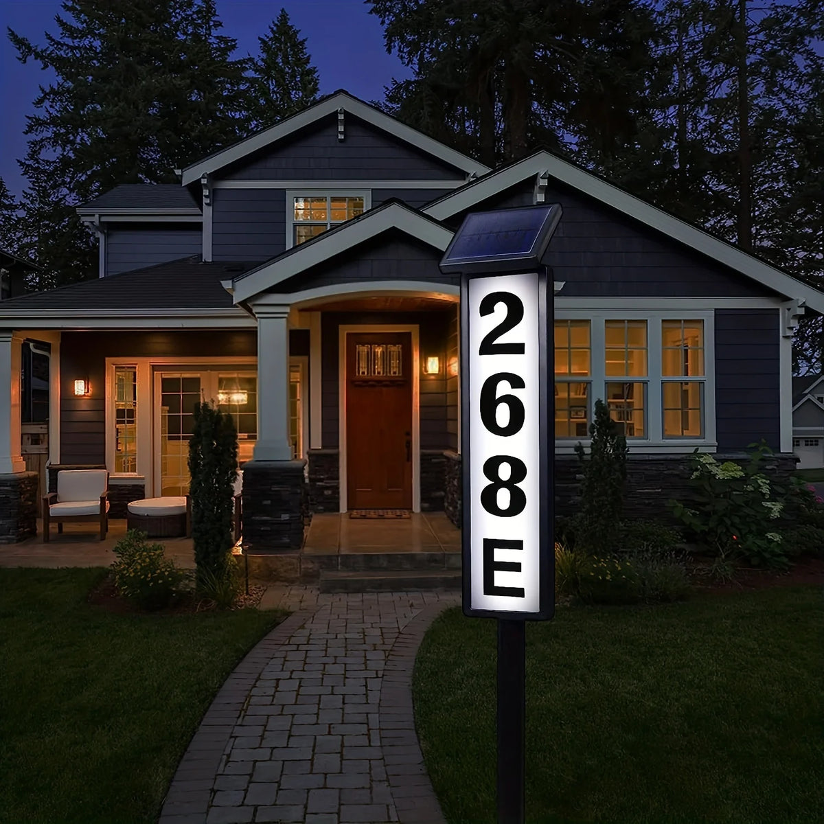 Solar Powered Ground Address Sign Lights For Outdoor Home Decor