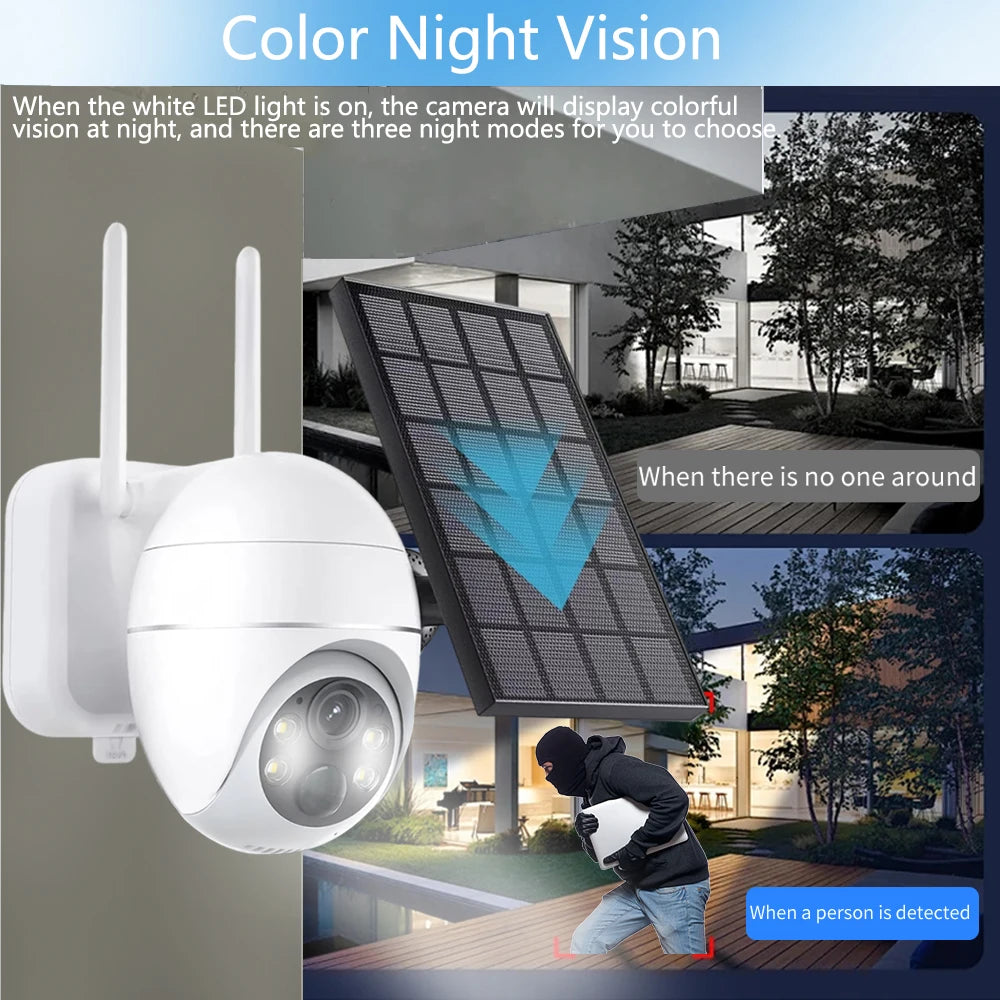 MvpSecam 4G Solar Outdoor PTZ CCTV Camera With 5MP