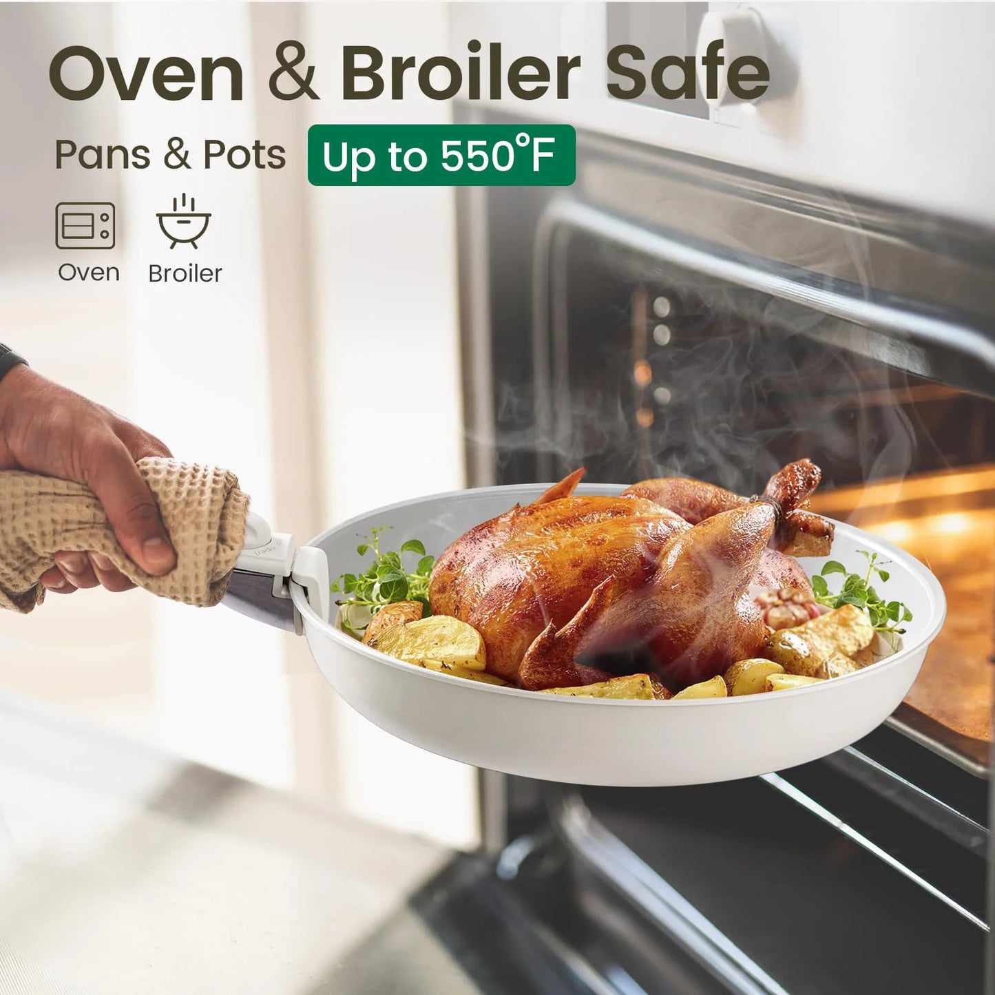 Nonstick Pots And Pans Set With Detachable Handle For Induction