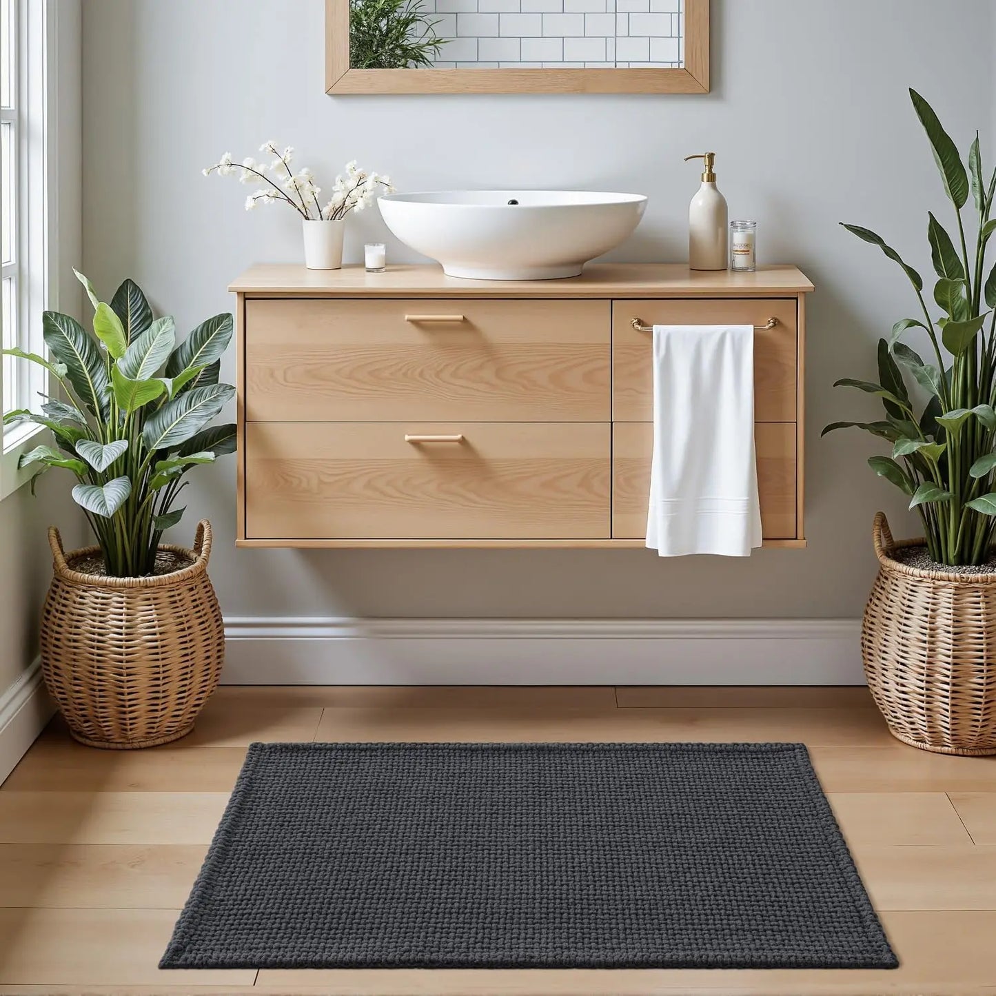 Non Slip Chenille Bath Mat For Tub And Shower