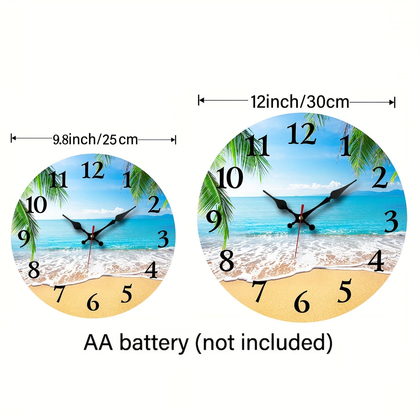 XMSJ Wooden Round Wall Clock Silent Living Room Decor