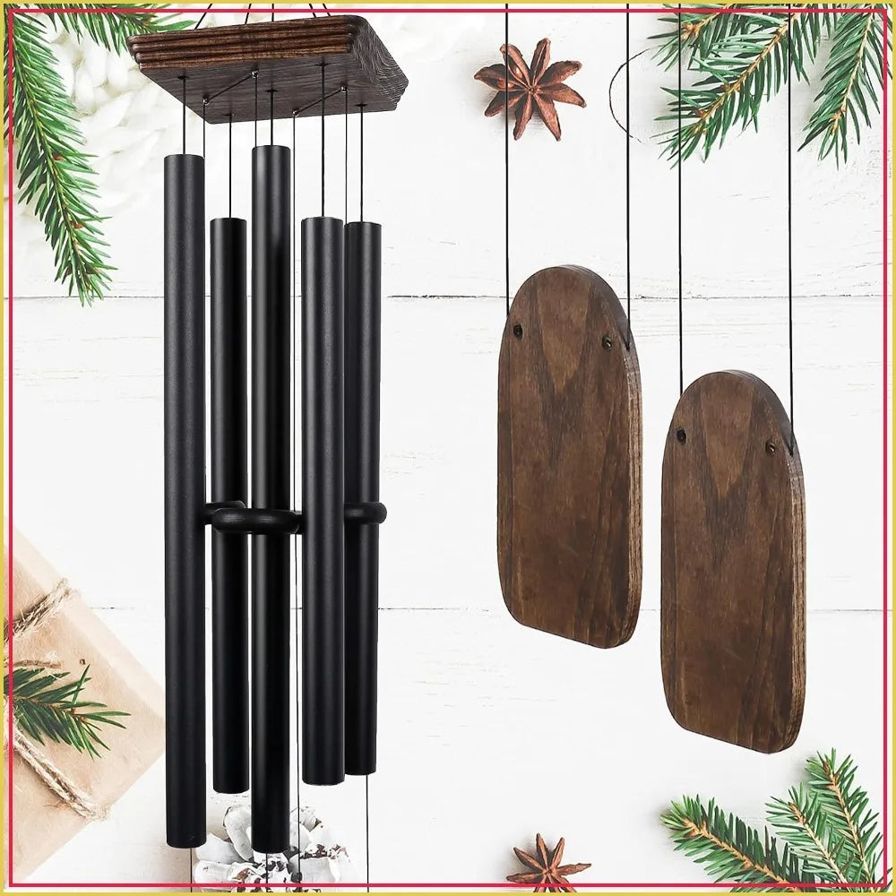 Deep Tone Memorial Wood And Aluminum Wind Chimes For Garden