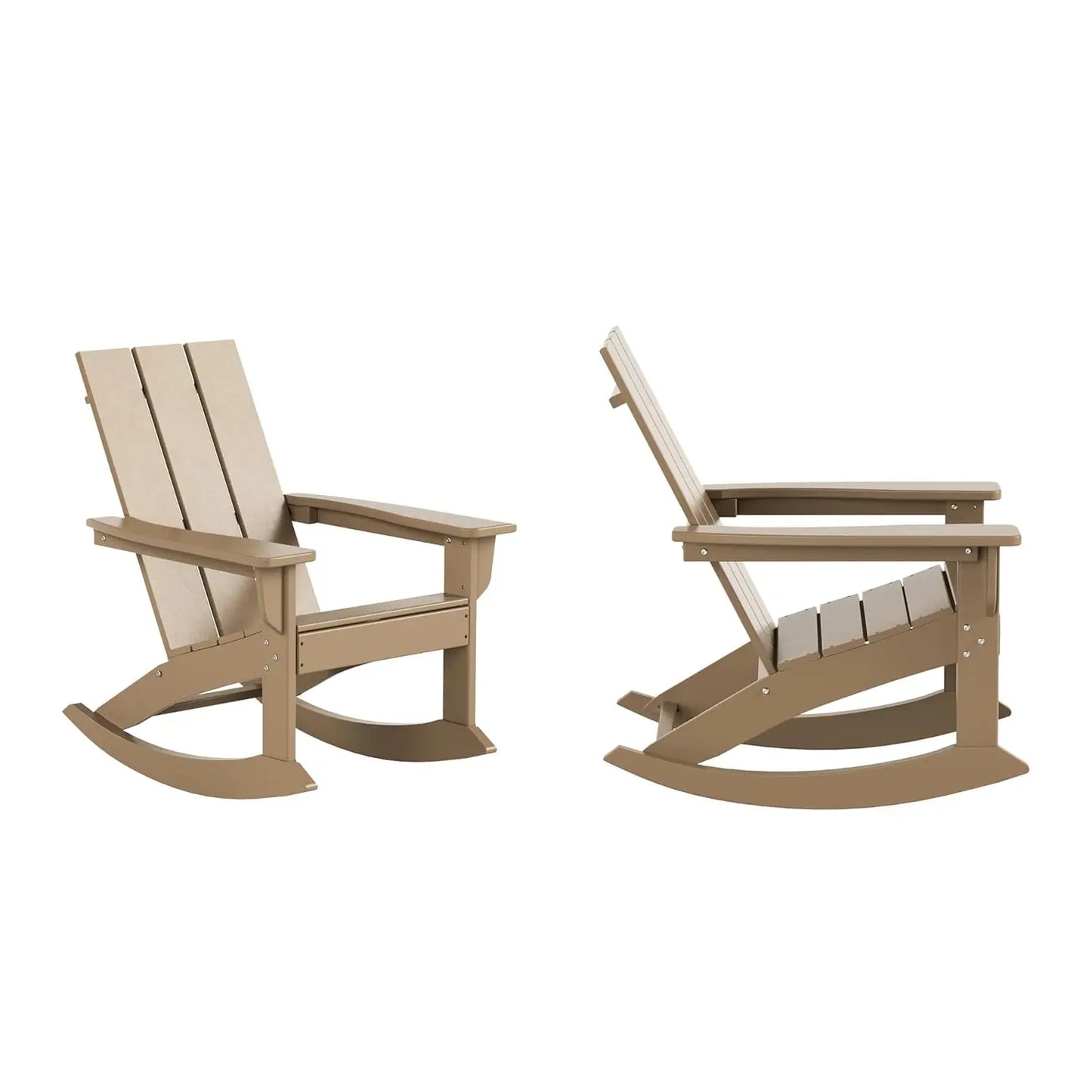 HDPE Modern Rocking Adirondack Chair Set UV Resistant Outdoor Patio