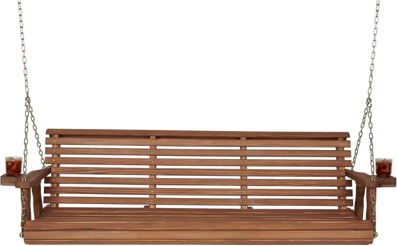 Casual Heavy Duty Porch Swing 700 Lb Capacity Cup Holders
