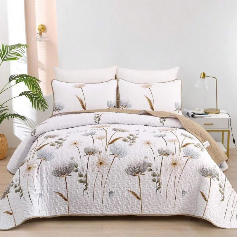 Premium Polyester Cotton Three Piece Quilt Set Cover