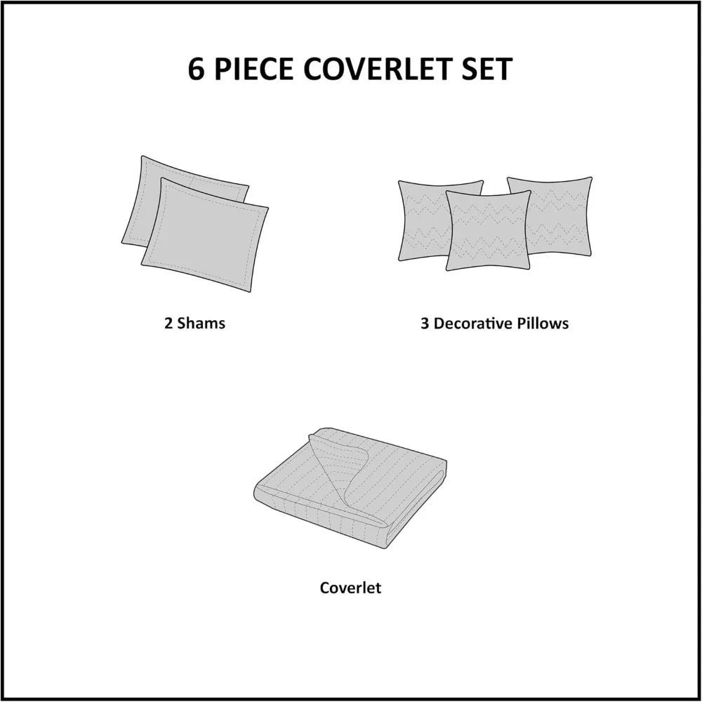Coastal Cotton Quilt Set With Ruffle Trim Lightweight Coverlet