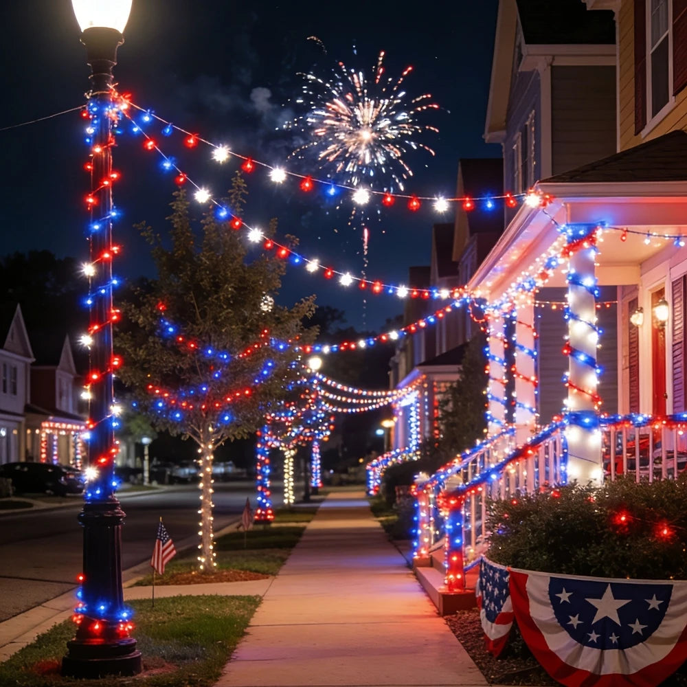 YIMIA Patriotic Solar Stake Lights For Independence Day Decoration