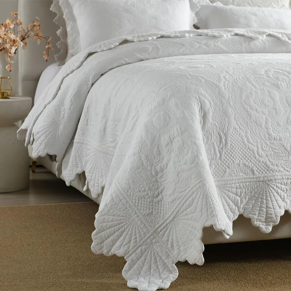 Cotton Quilt Bedding Set Reversible Lightweight Coverlet For All Seasons