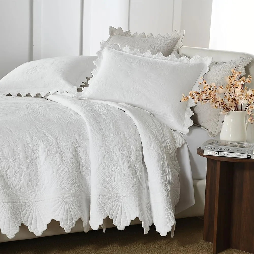 Cotton Quilt Bedding Set Reversible Lightweight Coverlet For All Seasons