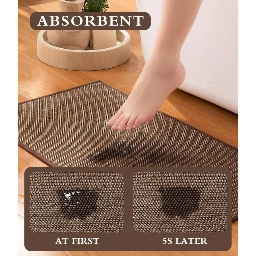 Bathroom Rug Set 3 Piece Ultra Thin Bath Mats With Rubber Backing