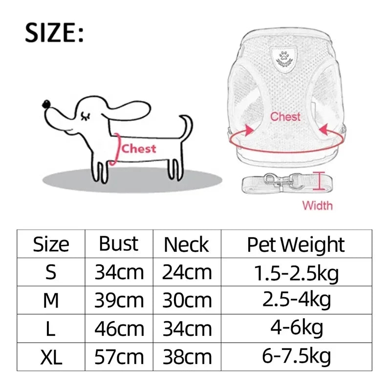 Cat Harness Vest With Leash And Adjustable Mesh For Pets