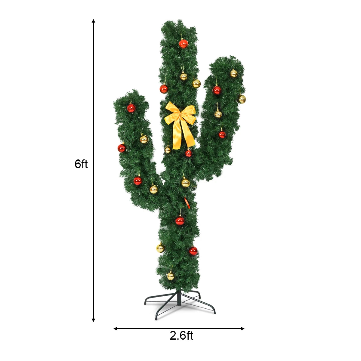 MULTIGOT Pre-Lit Artificial Cactus Christmas Tree With LED Lights