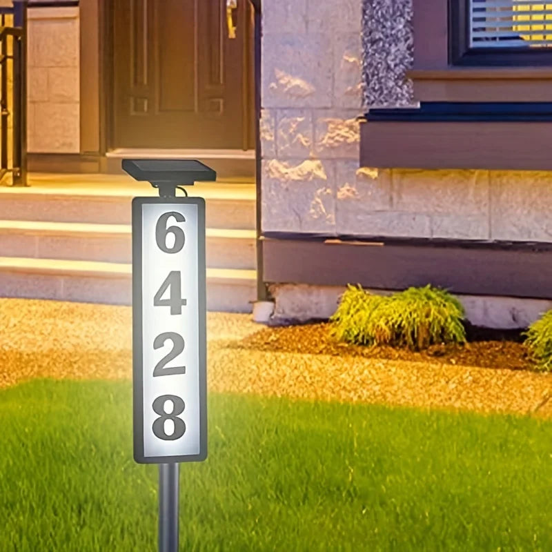 Solar Powered Ground Address Sign Lights For Outdoor Home Decor
