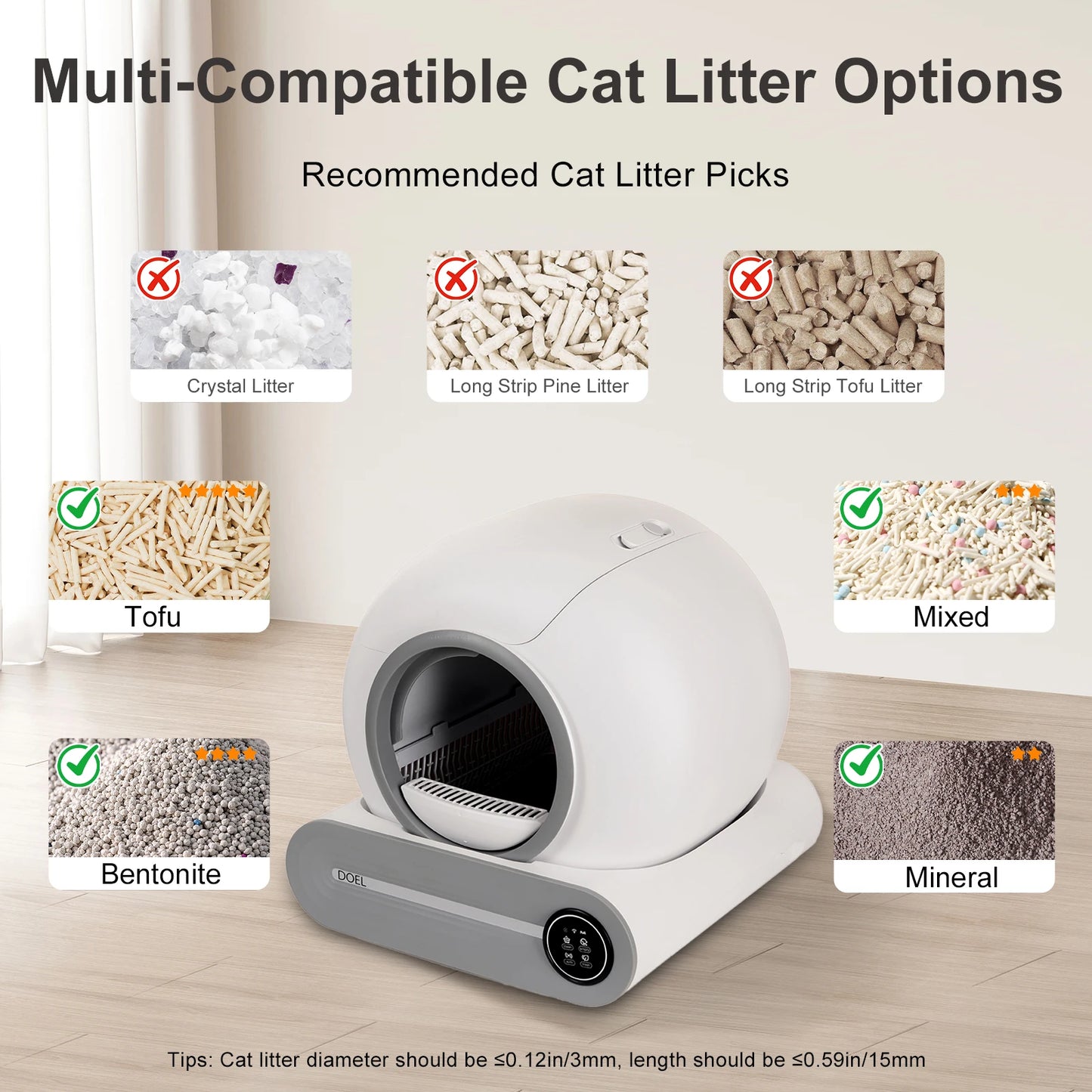 Doel Smart Automatic Self Cleaning Cat Litter Box With WiFi