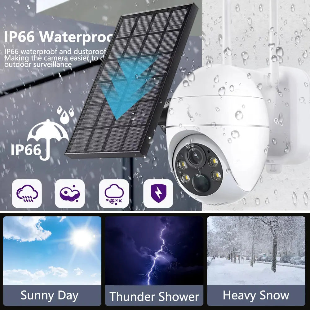 MvpSecam 4G Solar Outdoor PTZ CCTV Camera With 5MP