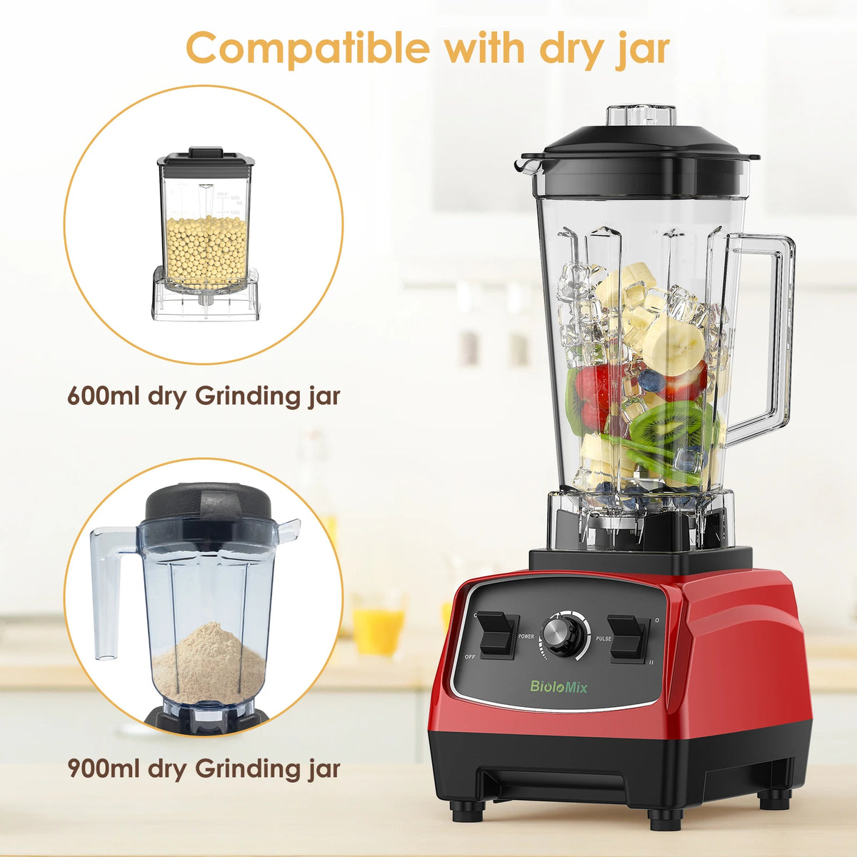 Biolomix BPA Free Heavy Duty Blender For Smoothies And Ice