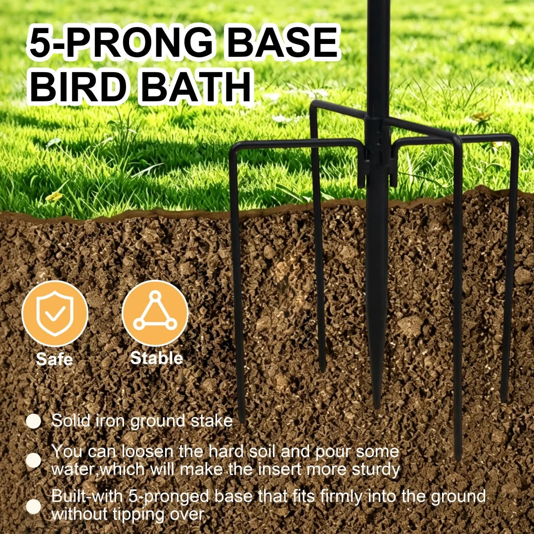 Outdoor Double Layer Bird Feeder and Bird Bath Stand