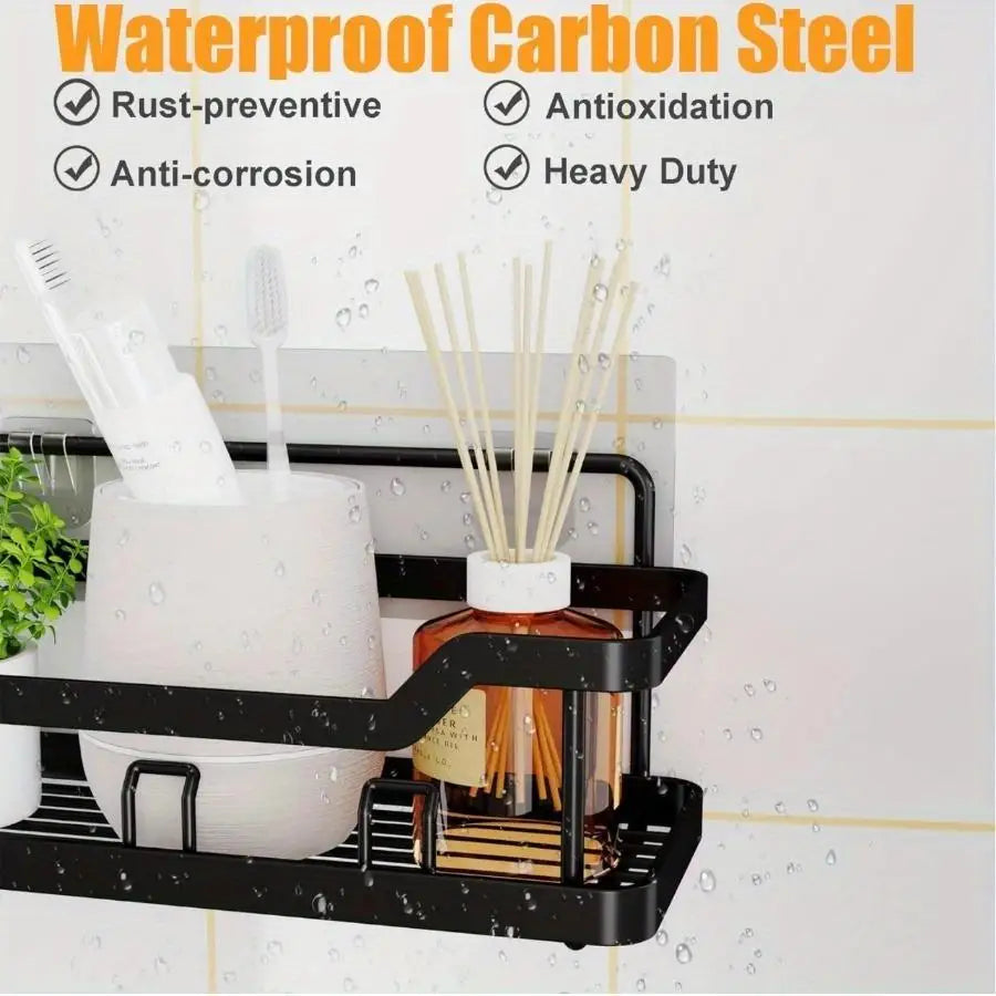 5 Pack Adhesive Shower Caddies No Drilling Rustproof Stainless Steel