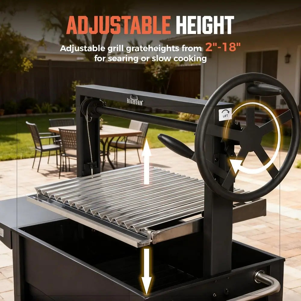 Santa Maria Argentinian Parrilla Grill With Adjustable Height Grate