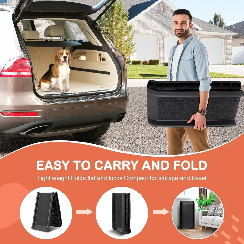 Folding Dog Ramp For Cars And SUVs Non Slip Durable