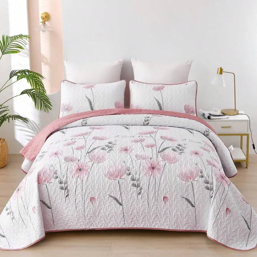 Premium Polyester Cotton Three Piece Quilt Set Cover