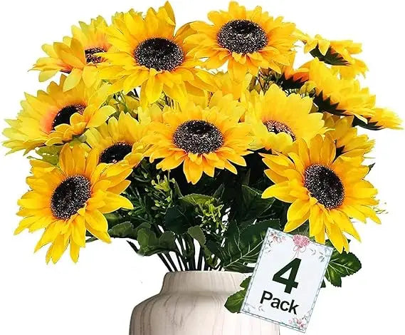 Sunflowers Artificial Flowers 28-Piece Outdoor Fall Decor Bouquet