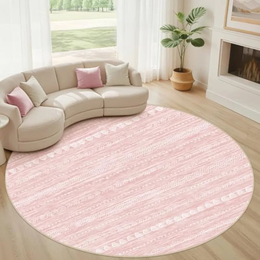 Boho Kilim Style Area Rug Polyester Machine Washable