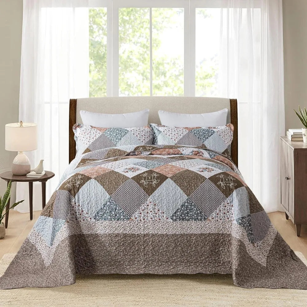 Premium Cotton Ruffle Quilt Set With All Season Bedroom Comfort