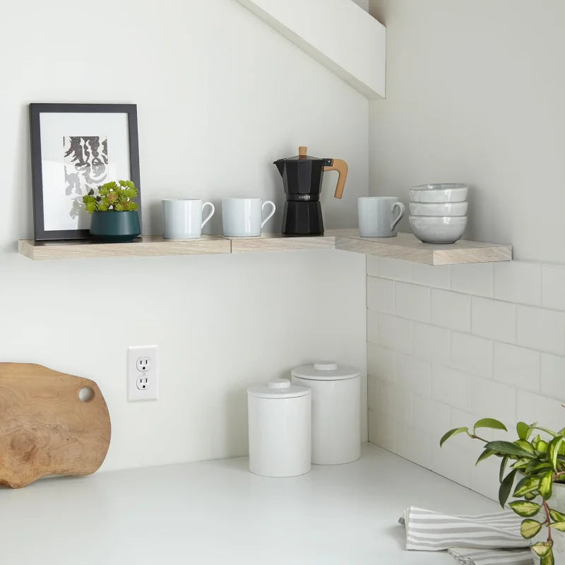 Contemporary Wall Mounted Wooden Shelf For Living Room Decor