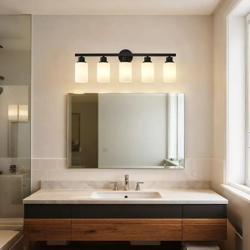 5-Light Wall Sconces With Glass Shades