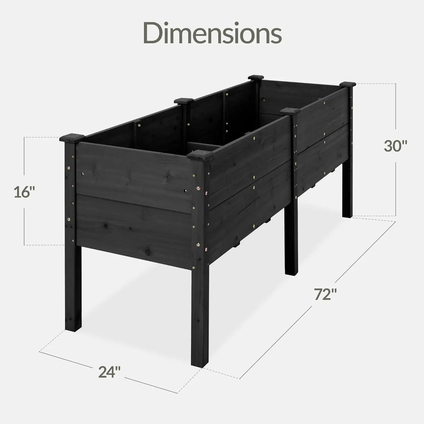 Elevated Natural Fir Planter Box For Veggie Gardens Outdoor