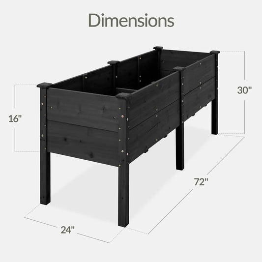 Elevated Natural Fir Planter Box For Veggie Gardens Outdoor