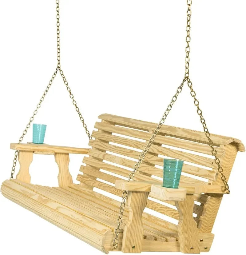 Casual Heavy Duty Porch Swing 700 Lb Capacity Cup Holders