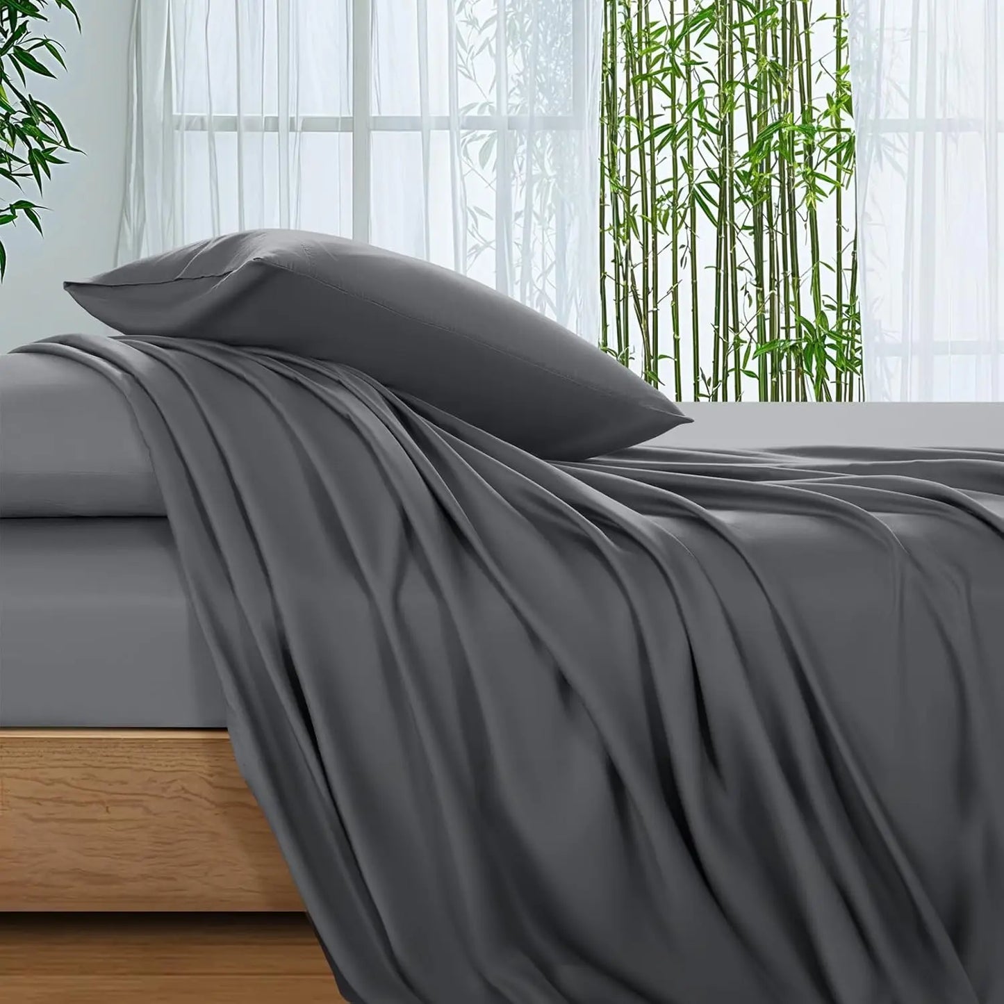 Bamboo Sheets Ultra Breathable Cooling for Hot Sleepers Quad Set