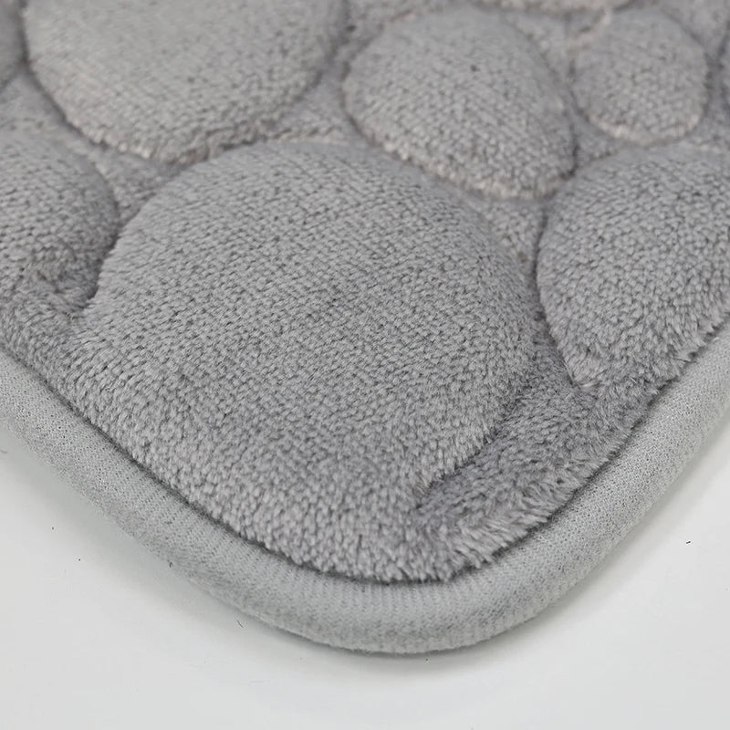 NONECN Solid Color Microfiber Bathroom Floor Mat Set Non Slip