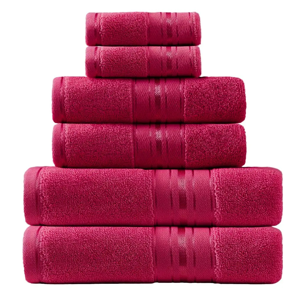 Luxury 6 Piece Turkish Towel Set 600 GSM 100% Cotton Bath Towels