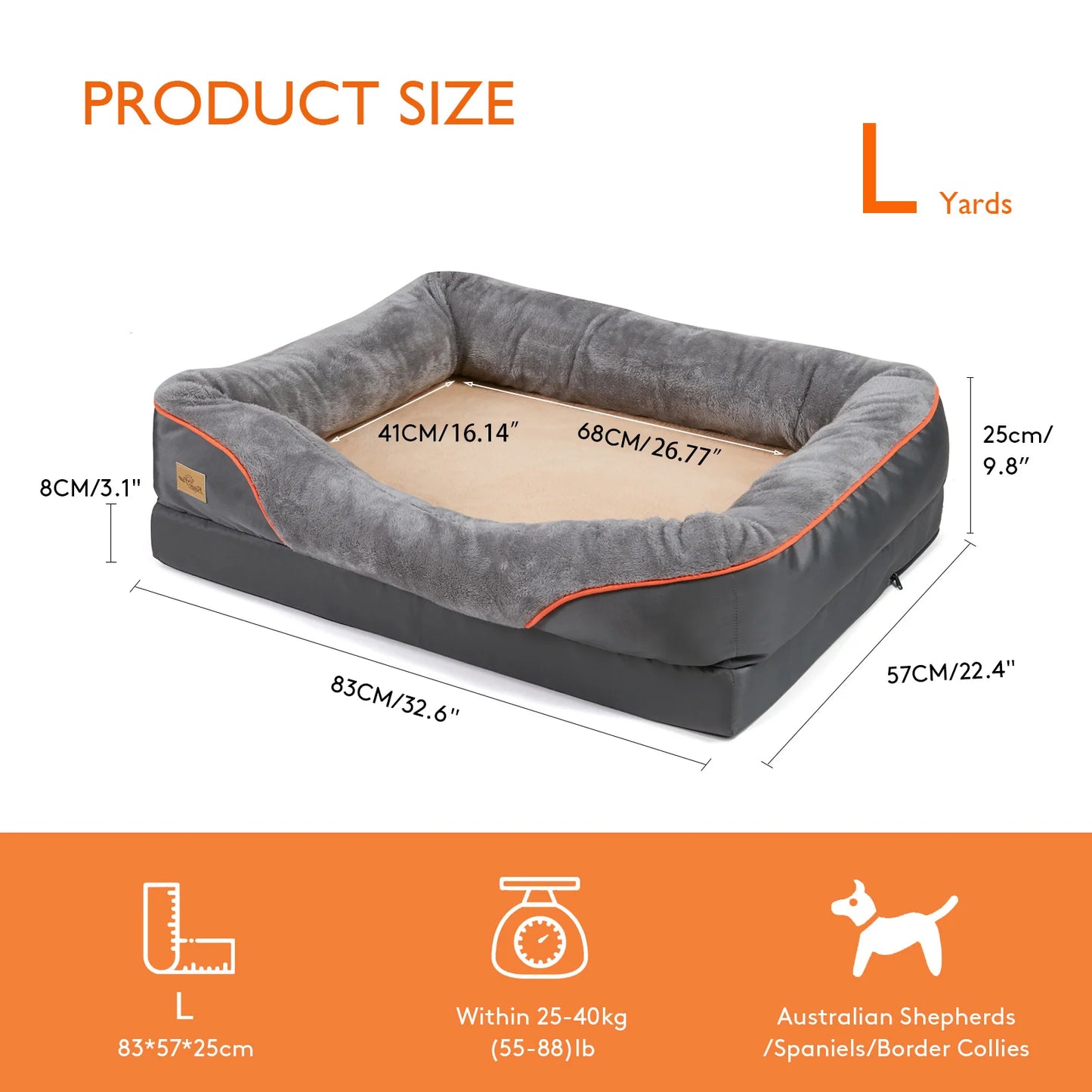 BINGOPAW Dog Bed Anti Allergy With Removable Washable Cover
