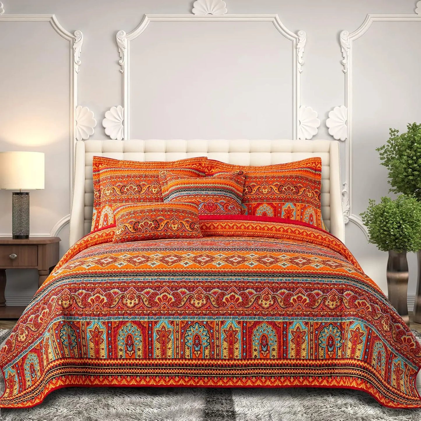 Soft Cotton Quilted Bedspread With Lightweight Knit Coverlet