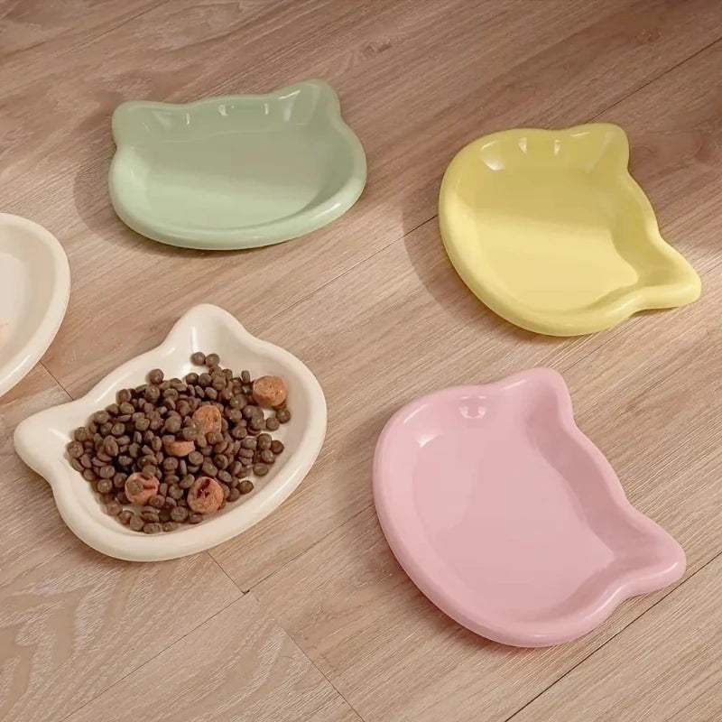 Anti Black Nose Cat Bowl Round Plastic Pet Food Dish