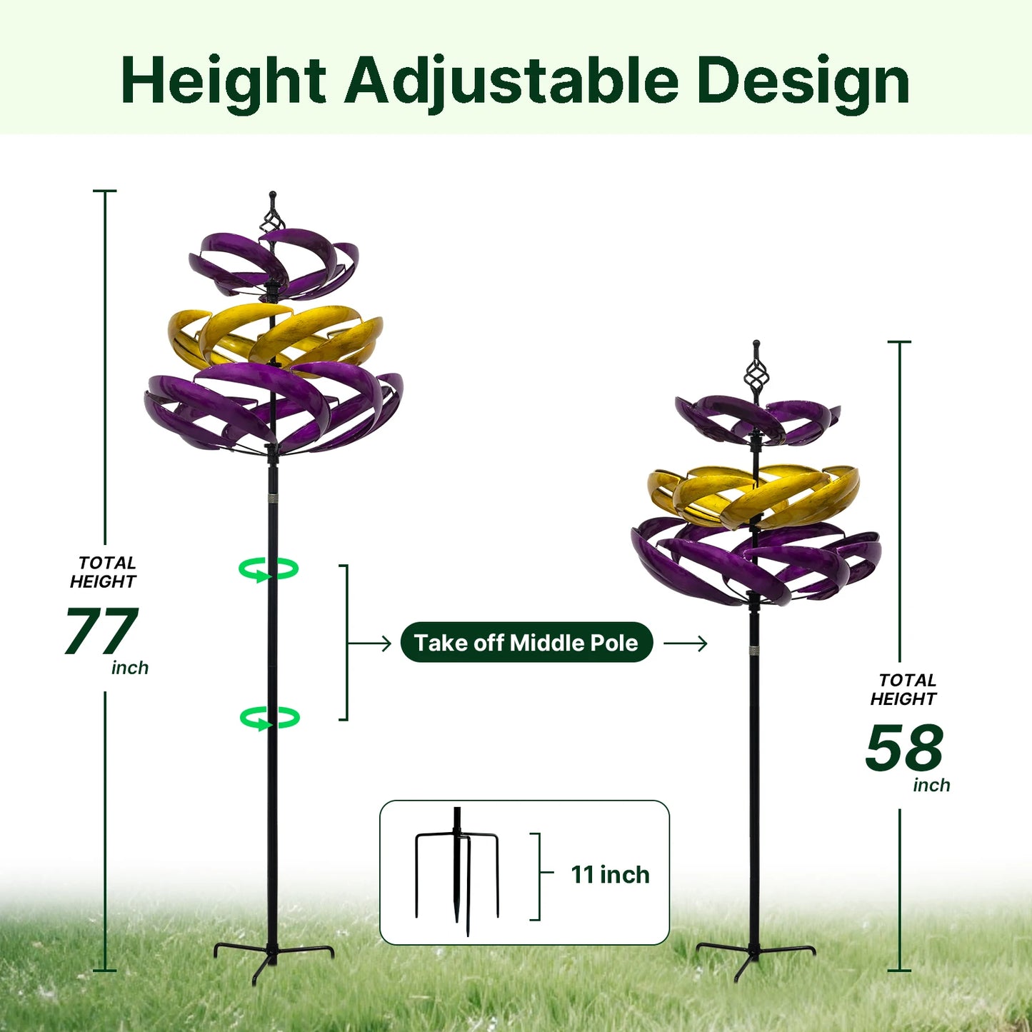 Wind Spinners Outdoor Metal Kinetic Yard Art Garden Decoration